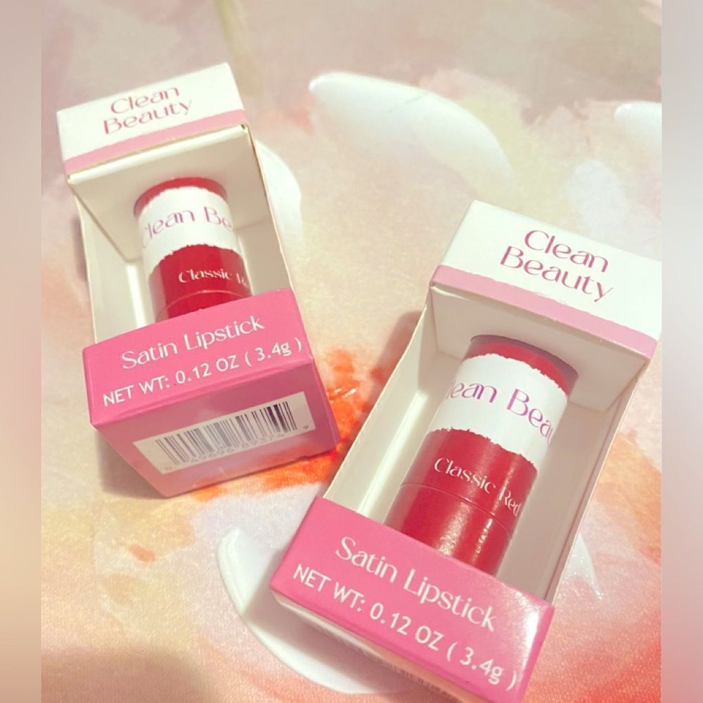 🎊B-Pure  Clean Beauty Satin Lipstick 💄 Classic Red NET WT:0.12OZ(3.4g)💥